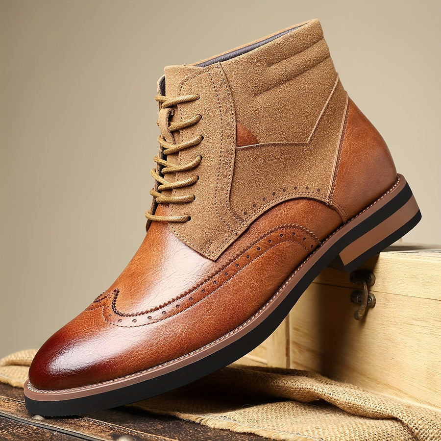 Herren Stiefel Brogue Schnürschuh Schnürstiefelette Mehrfarbig