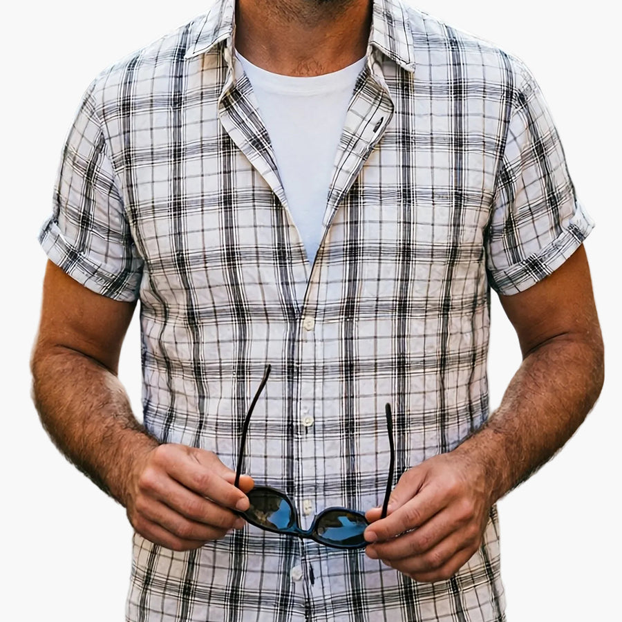 Herren Kurzarm Freizeithemd im Karo-Look – Lässiger Sommerstil für Alltag und Urlaub