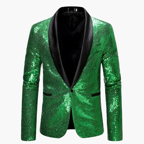 Herren Luxus Pailletten Sakko – Eleganter Party- und Bühnenblazer im modernen Design