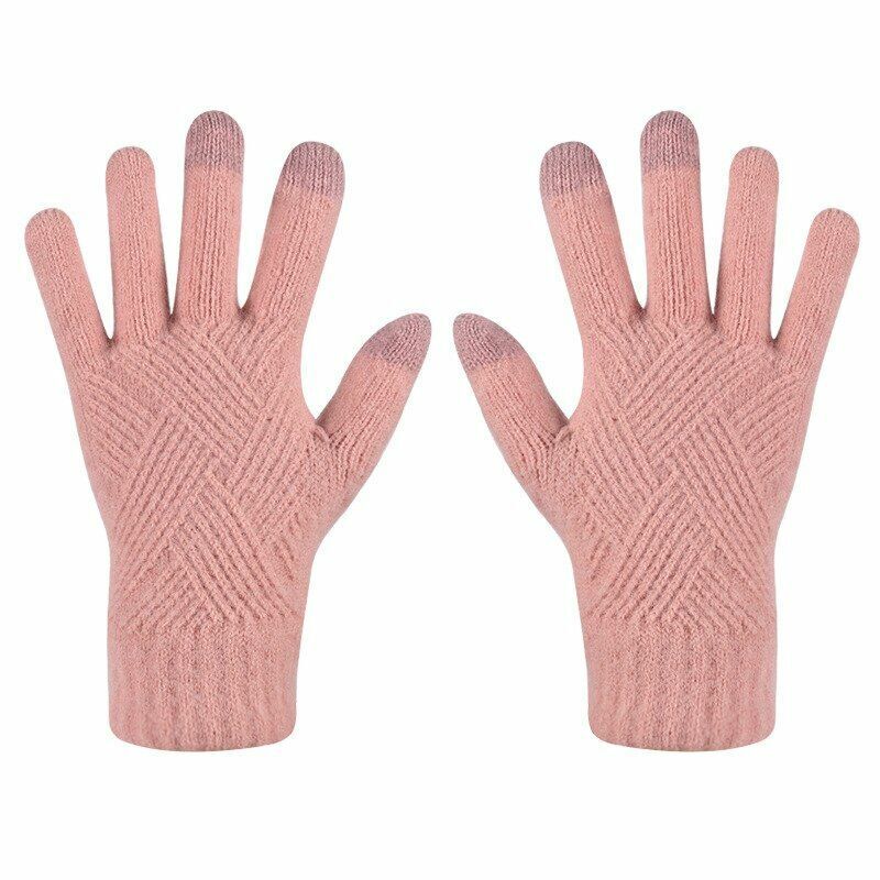 Gebreide handschoenen met touchscreenfunctie, uniseks, geribde manchetten, verschillende kleuren