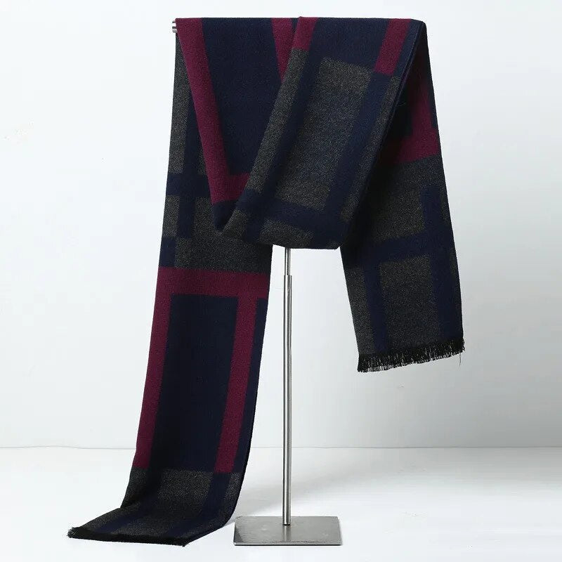 Unisex Winter Schal Weiches Material Einfarbig oder Kariert mit Fransen