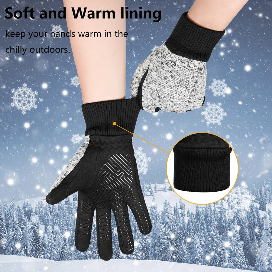 Unisex Winterhandschuhe mit 3M Thinsulate Isolation und Touchscreen-Funktion, Anti-Rutsch-Design