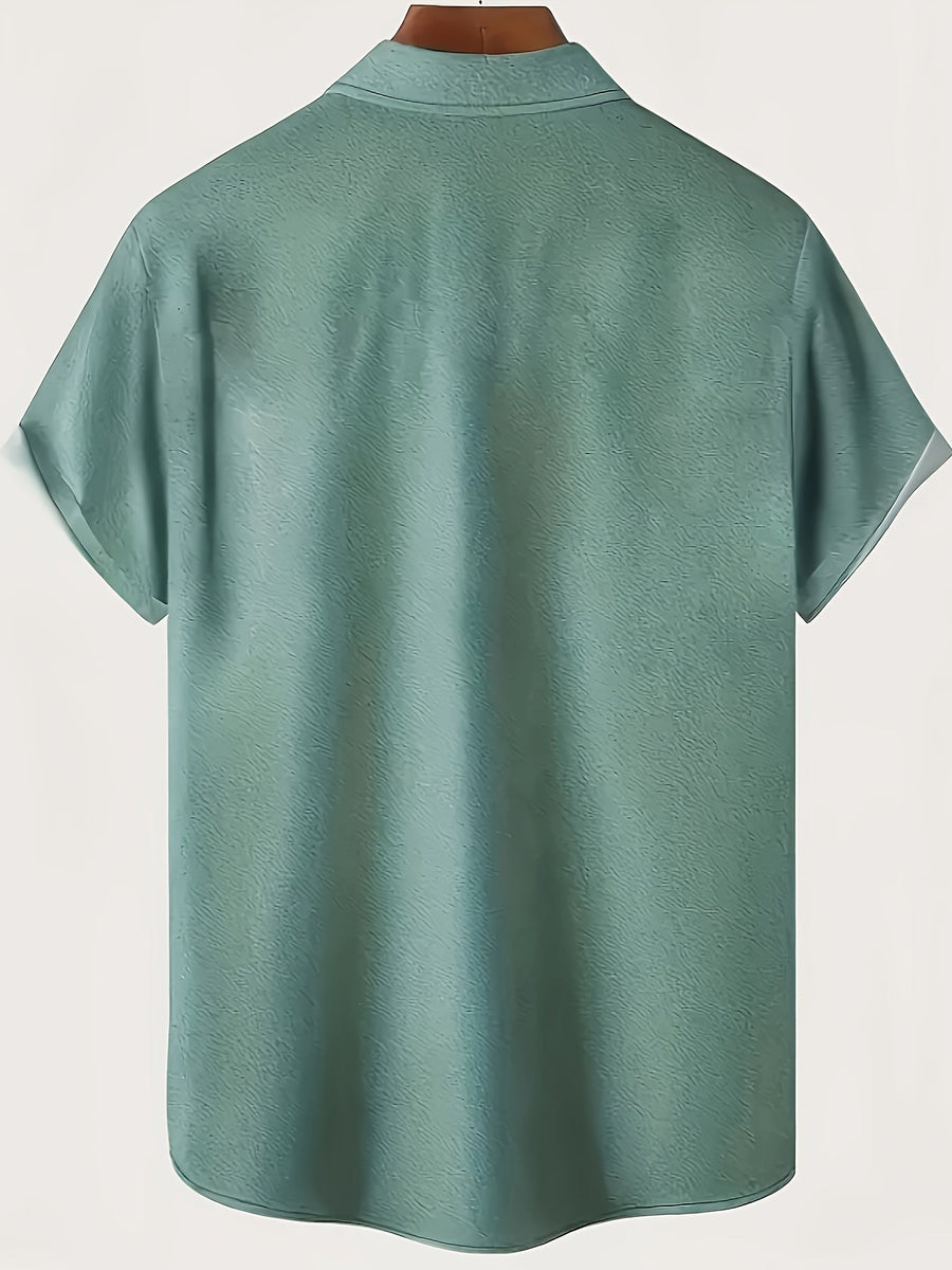 Herren Retro Strandhemd mit Tropical-Design und Cocktail-Vogel Print – Perfekt für den Sommerurlaub