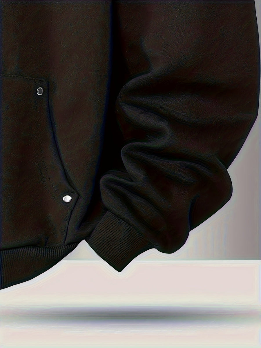 Hoodie Schwarz mit Reißverschluss-Kragen und Kapuze Oversize