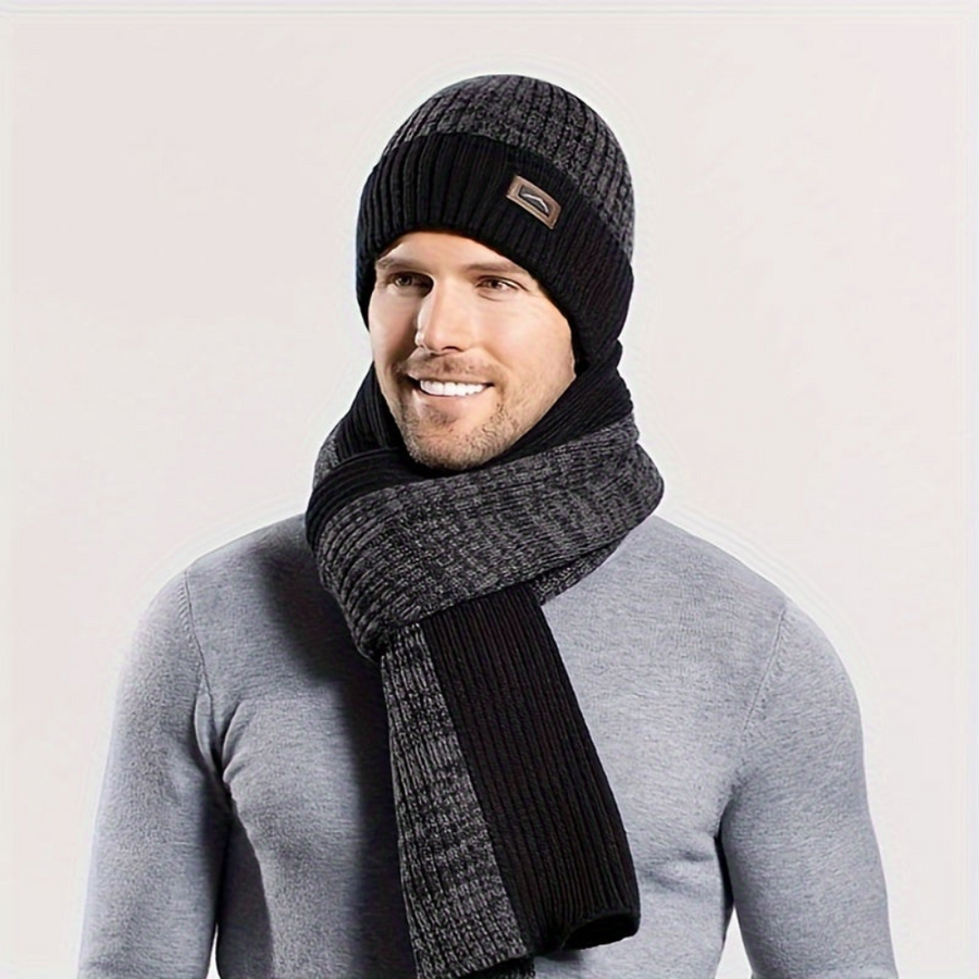 Unisex Winter Set Mütze Schal Handschuhe – Gestrickt, Warm, Farblich abgestimmt