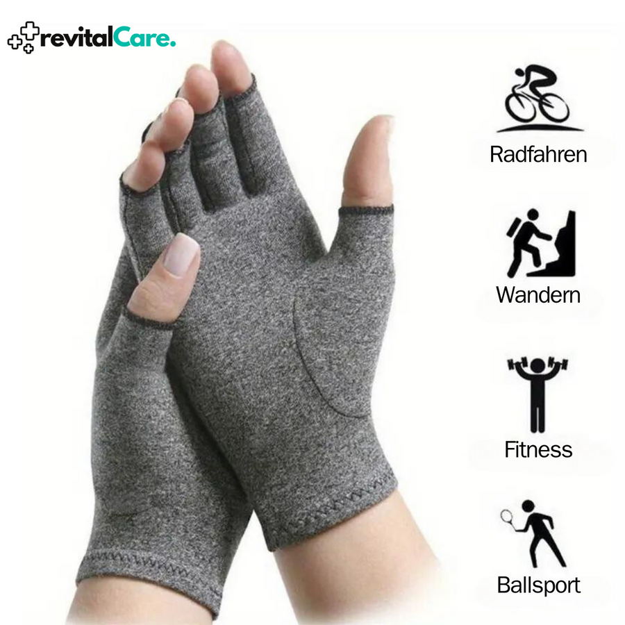 Unisex fingerlose Kompressionshandschuhe Grau für Sport und Alltag