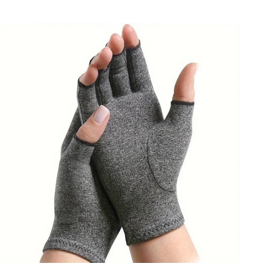 Unisex fingerlose Kompressionshandschuhe Grau für Sport und Alltag