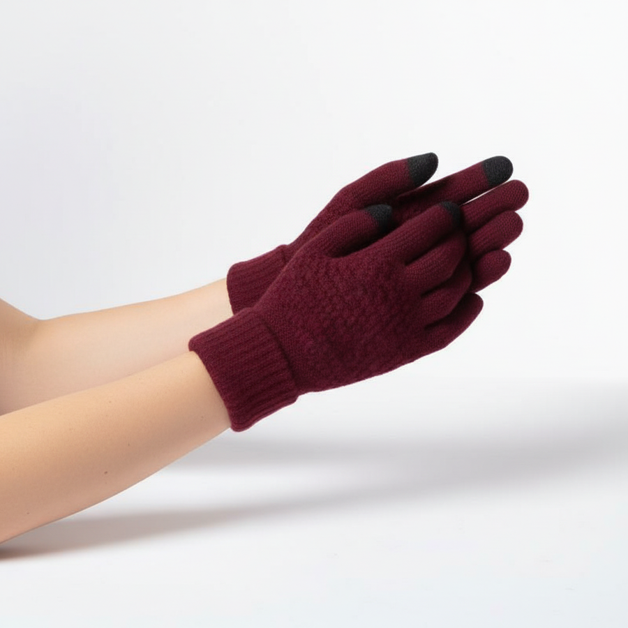 Damen Strickhandschuhe mit Touchscreen-Funktion