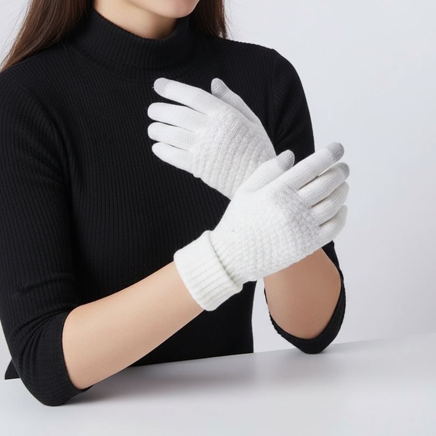 Damen Strickhandschuhe mit Touchscreen-Funktion