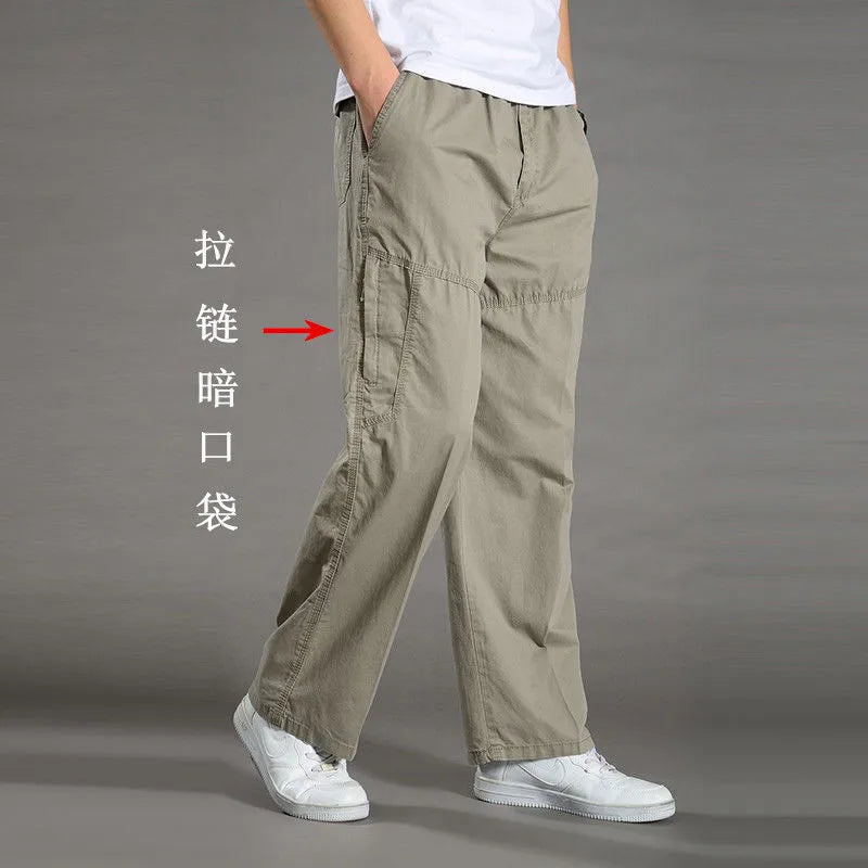 Herren Freizeithose Grau mit Gummibund lockere Passform