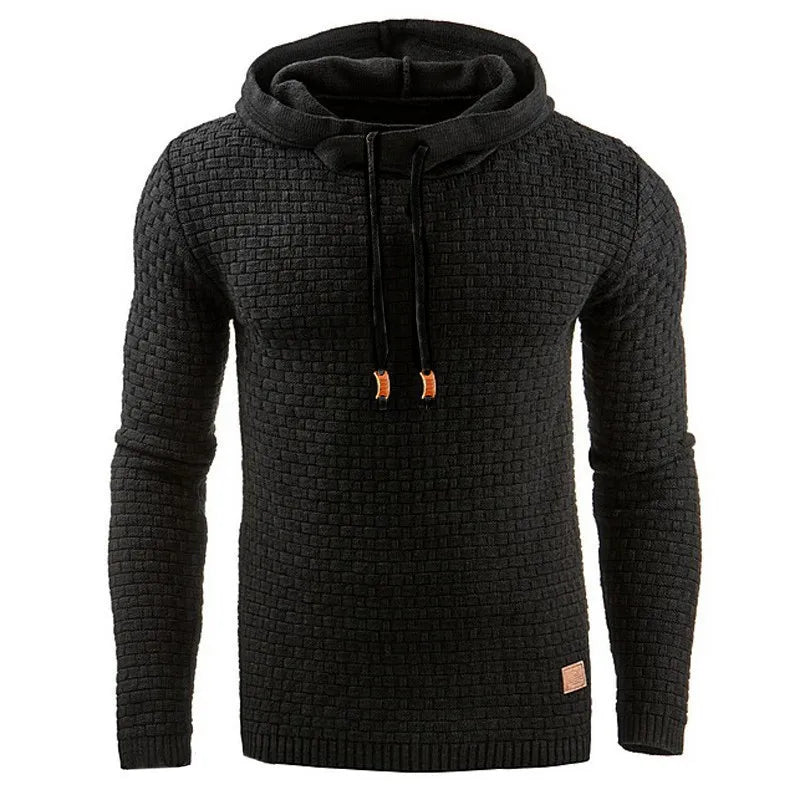 Herenhoodie met structuurpatroon en capuchon