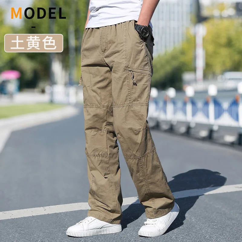 Herren Freizeithose Grau mit Gummibund lockere Passform