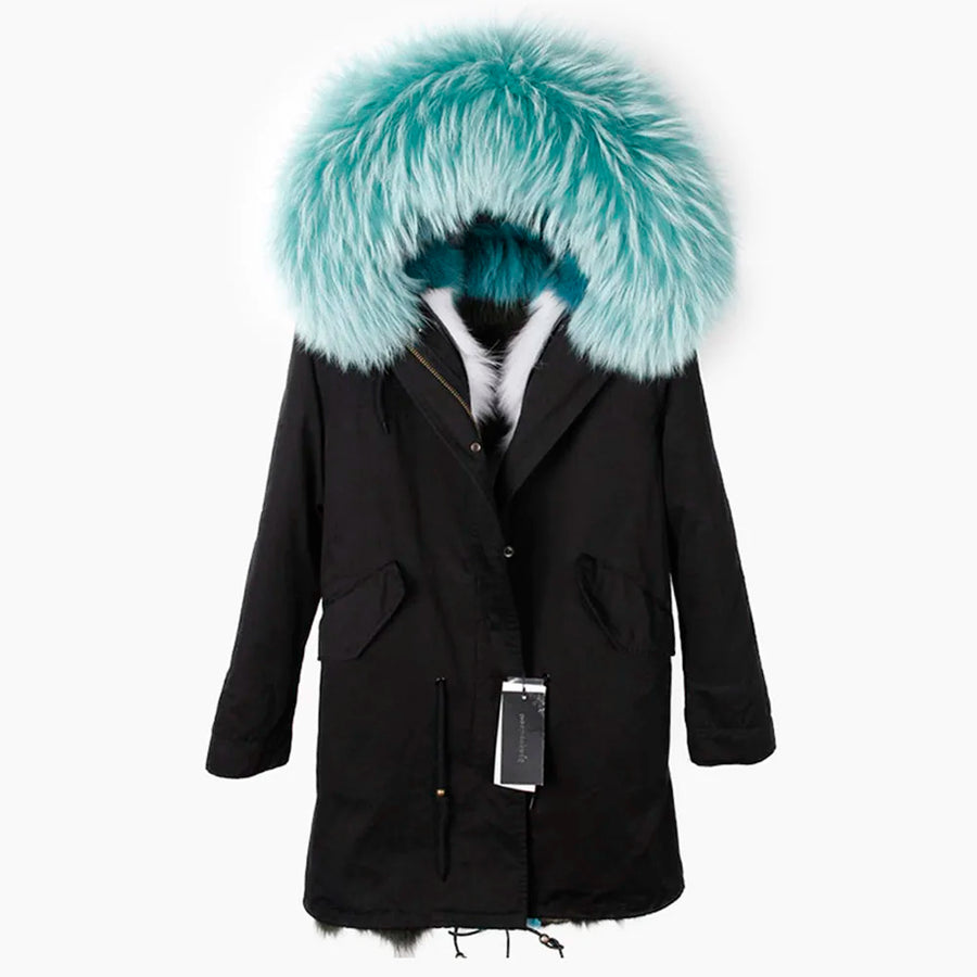 Damen Winterparka mit abnehmbarem Kunstpelzbesatz und Futter