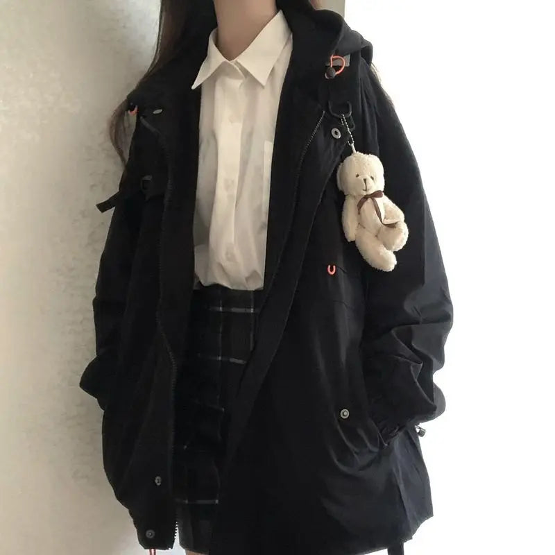 Hoodie Jacke für Damen mit Kapuze, Reißverschluss und Seitentaschen