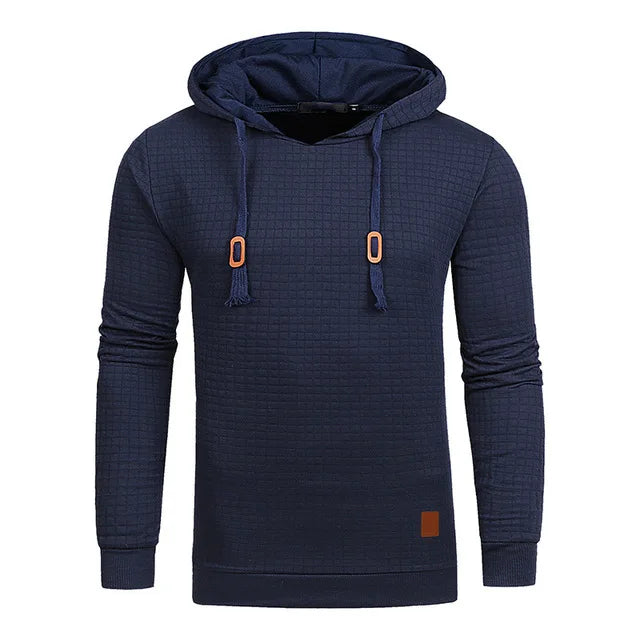 Herenhoodie met structuurpatroon en capuchon