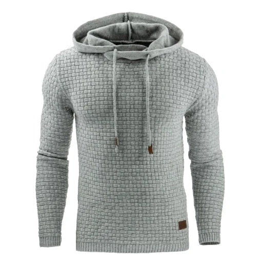 Herenhoodie met structuurpatroon en capuchon
