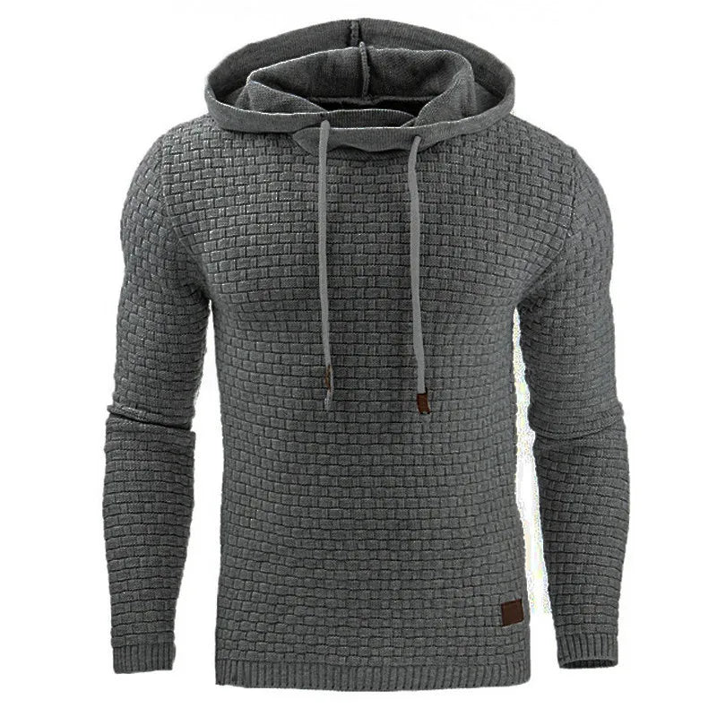Herenhoodie met structuurpatroon en capuchon