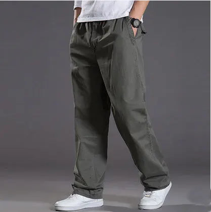 Vrijetijdsbroek voor heren met elastische tailleband - kaki en groen