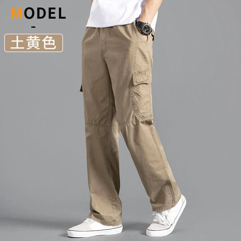 Herren Freizeithose Grau mit Gummibund lockere Passform