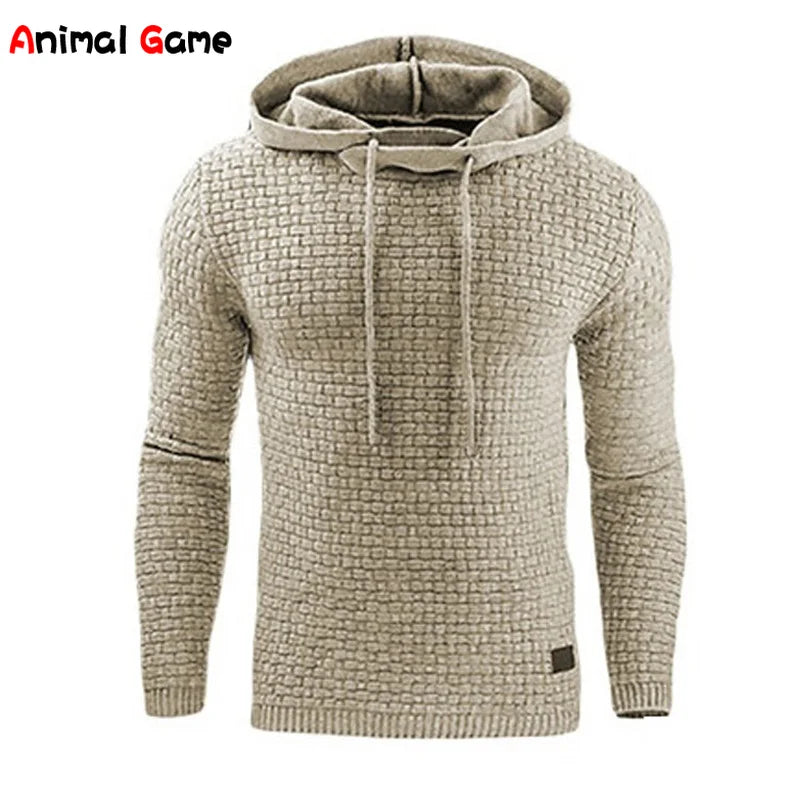 Herenhoodie met structuurpatroon en capuchon