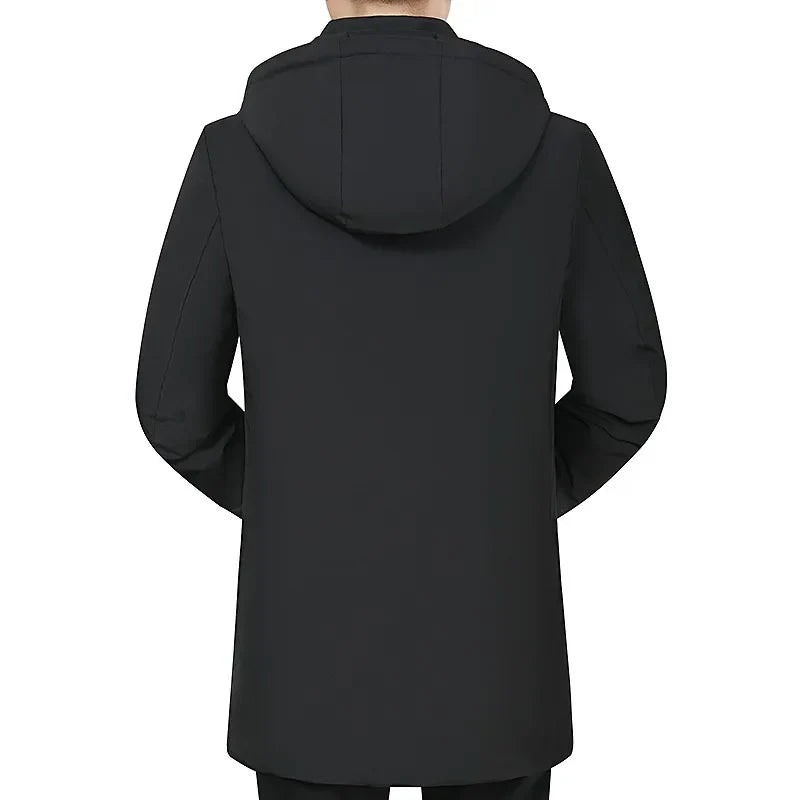 Herren Winterjacke mit Kapuze Steppfutter Lange Ärmel