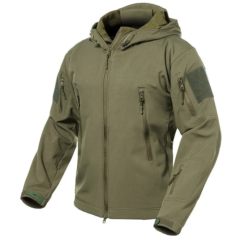 Taktische Herren Jacke mit Kapuze Tarnmuster Outdoor-Softshell-Jacke