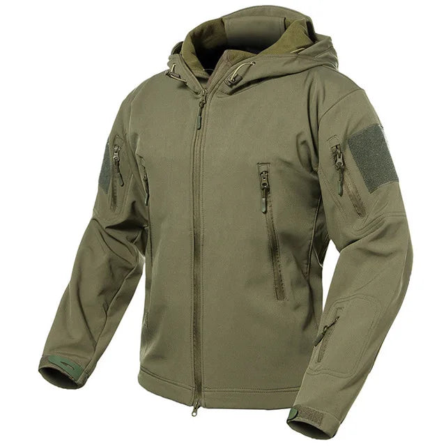 Taktische Herren Jacke mit Kapuze Tarnmuster Outdoor-Softshell-Jacke
