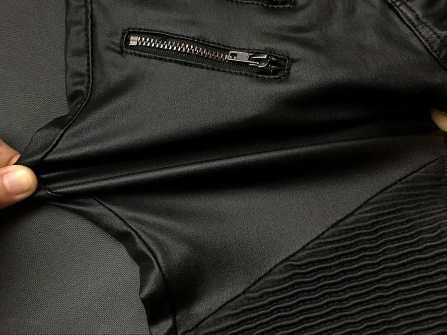 Damen Biker-Hose Schwarz Skinny-Fit mit Reißverschlussdetails
