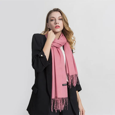 Unisex Weicher Schal mit Fransen – Mehrfarbig