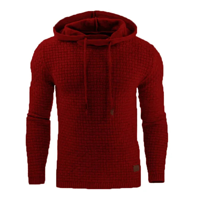 Herenhoodie met structuurpatroon en capuchon