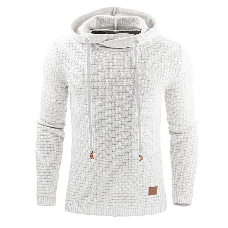 Herenhoodie met structuurpatroon en capuchon