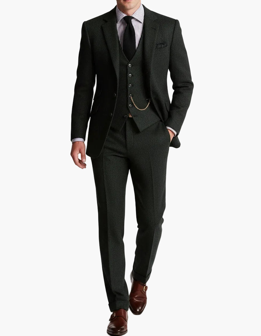 Herren Dreiteiliger Tweed Anzug – Klassischer Anzug für elegante Anlässe und formelle Veranstaltungen