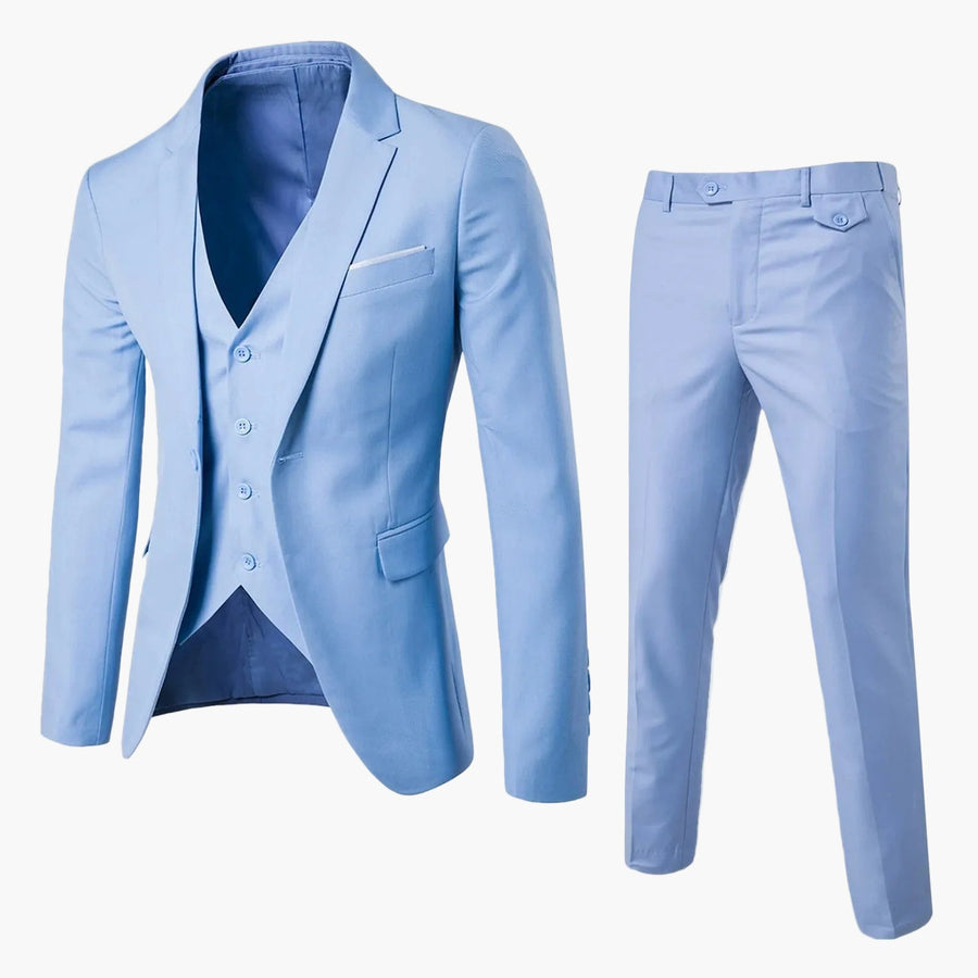 Herren 3-teiliger Slim Fit Business-Anzug – Eleganter Anzug für formelle Anlässe, Hochzeit & Büro