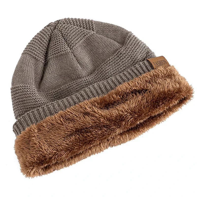 Unisex Strickmütze Beanie Wintermütze mit weichem Innenfutter