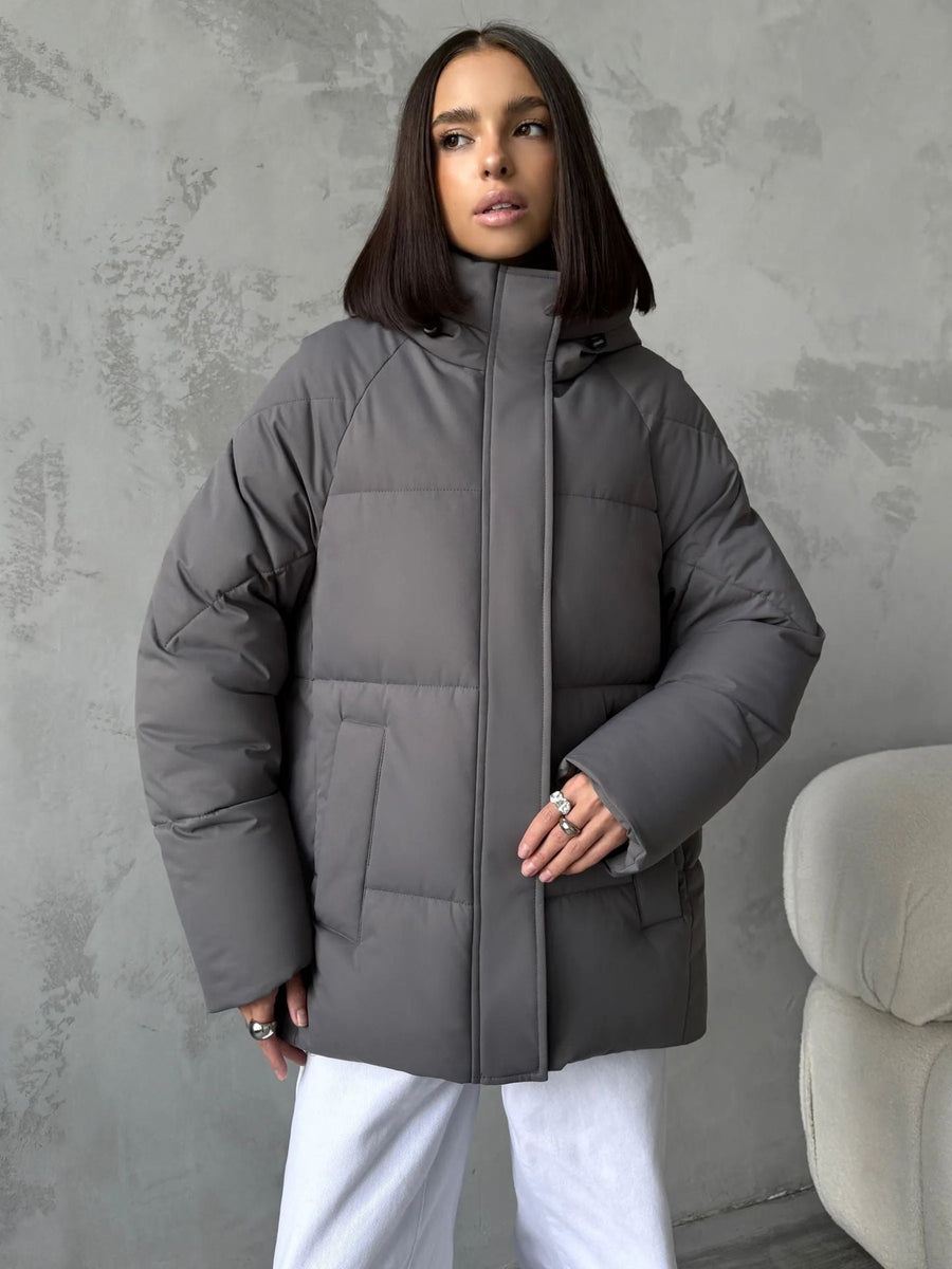 Damen Steppjacke mit Kapuze, kurze Puffajacke in verschiedenen Farben