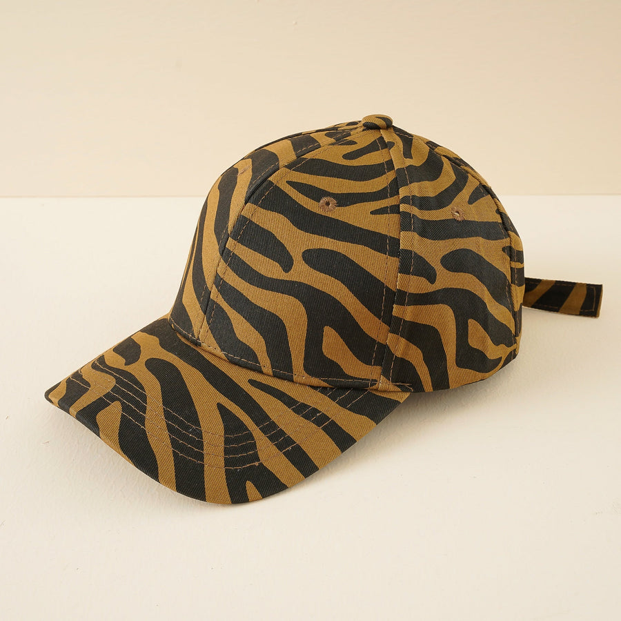 Baseballpet met zebrapatroon, verstelbaar