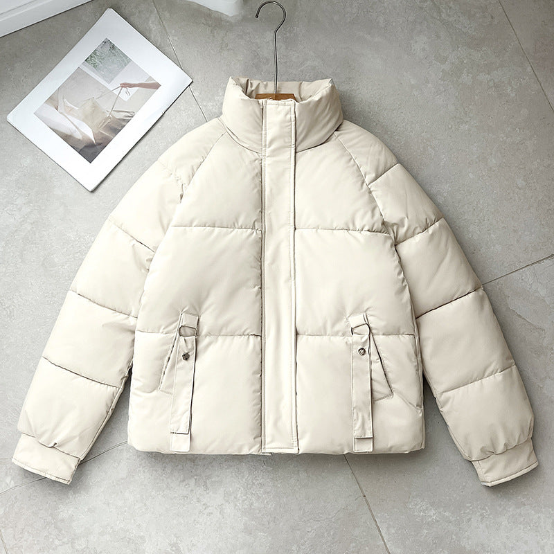 Unisex Pufferjacke mit Stehkragen, Wattiert