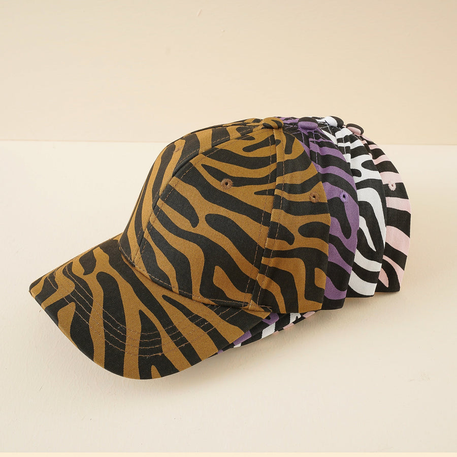 Baseballpet met zebrapatroon, verstelbaar