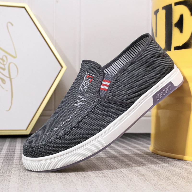 Herren Slip-On Segeltuchschuhe mit gestreiftem Einsatz
