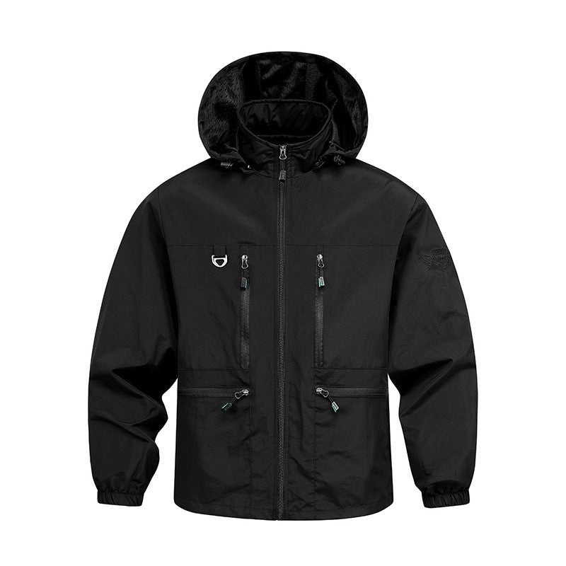 Unisex Leichte Outdoor Jacke mit Kapuze – Wetterfest & Atmungsaktiv