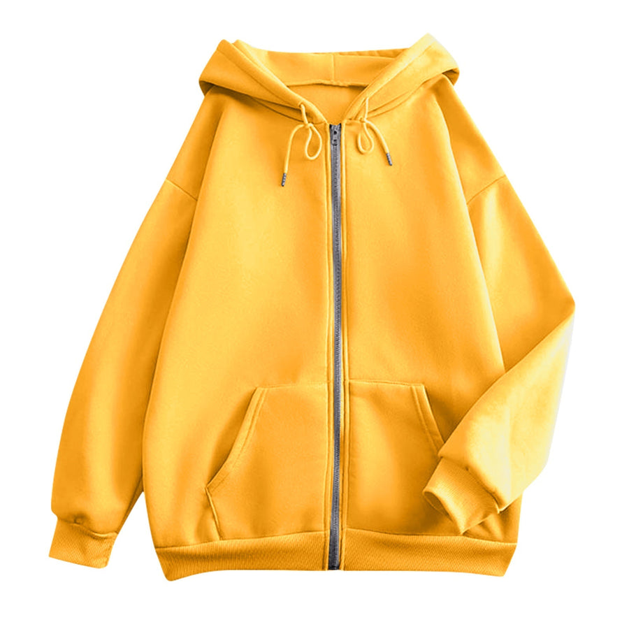 Unisex hoodie met ritssluiting, effen, losse pasvorm
