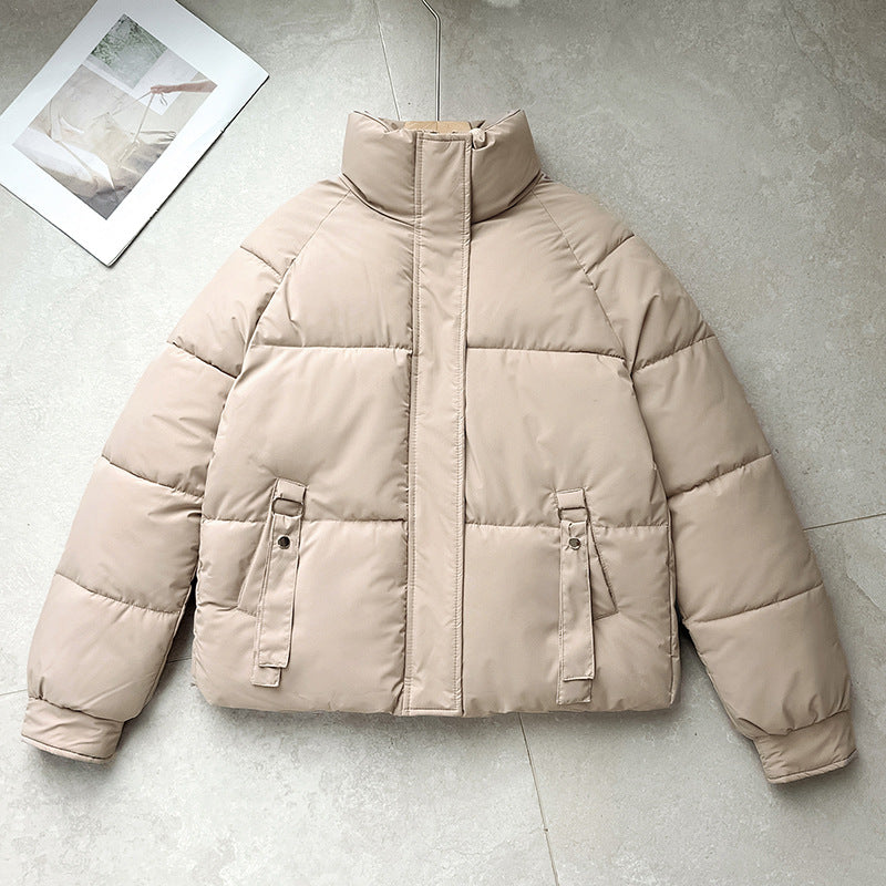 Unisex Pufferjacke mit Stehkragen, Wattiert