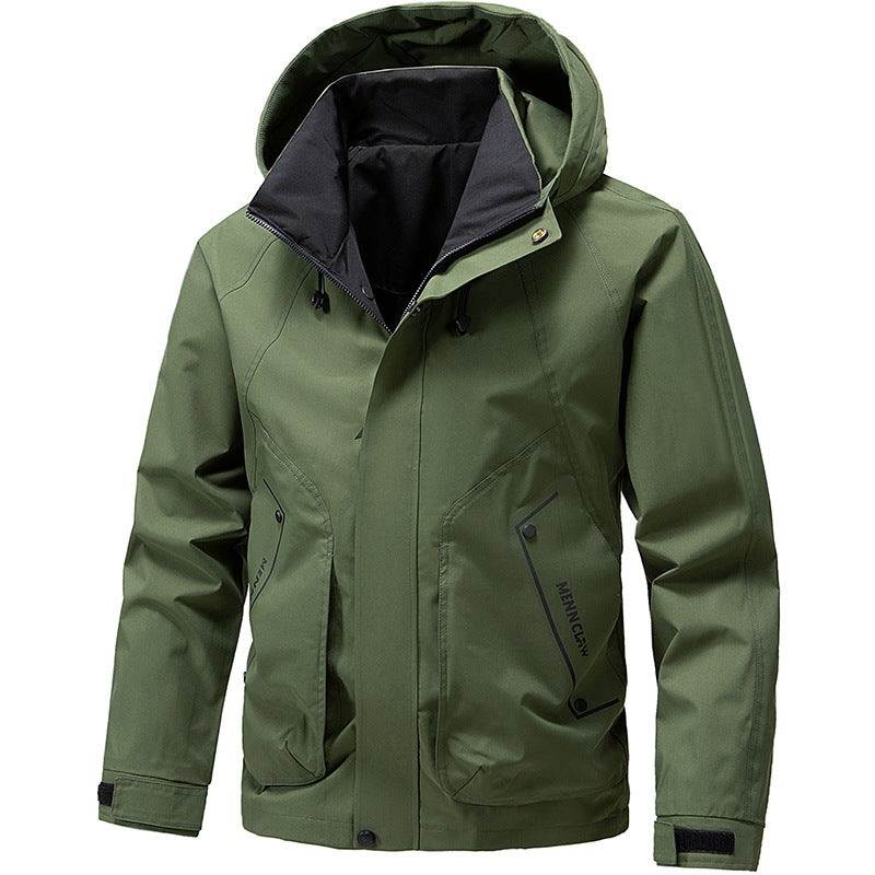 Heren outdoorjack met capuchon - winddicht licht overgangsjack
