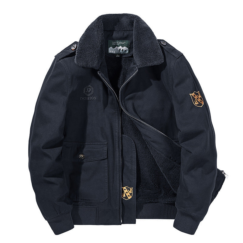 Herren Winter Bomberjacke mit Teddyfutter & Teddykragen, Olivgrün