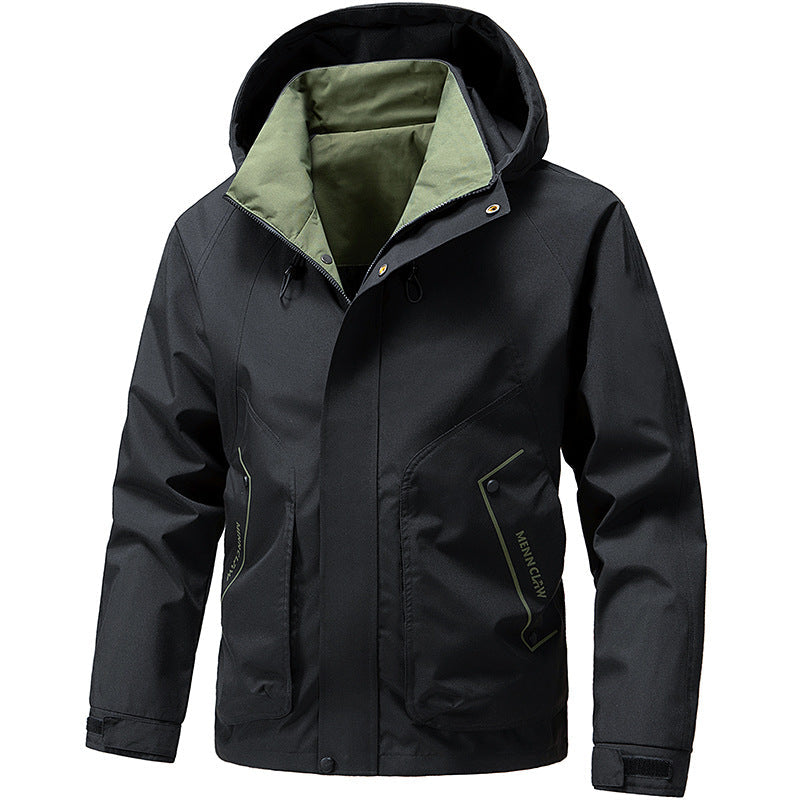 Heren outdoorjack met capuchon - winddicht licht overgangsjack