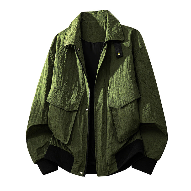 Übergangsjacke mit Kentkragen und großen Pattentaschen