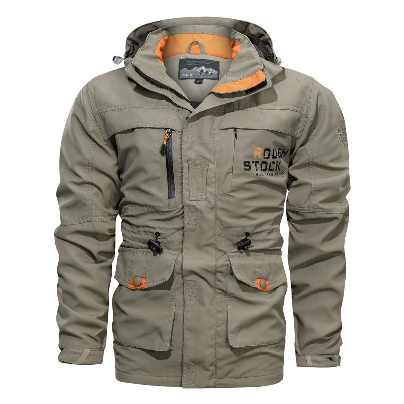 Outdoorjas voor heren met capuchon & meerdere zakken