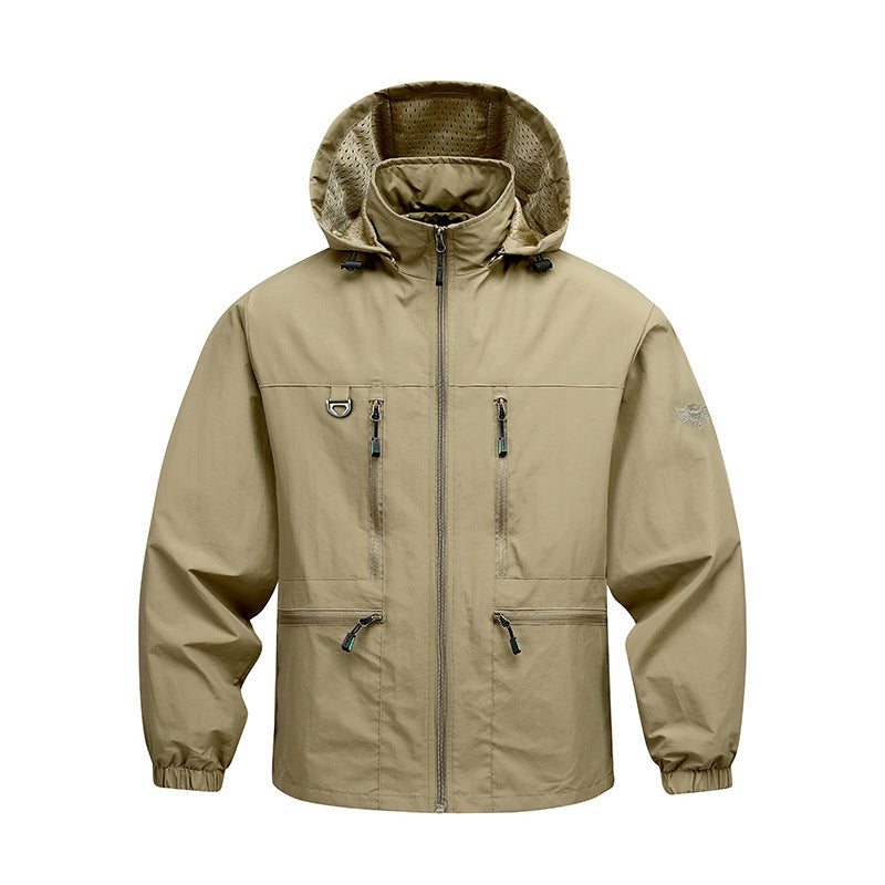 Unisex Leichte Outdoor Jacke mit Kapuze – Wetterfest & Atmungsaktiv
