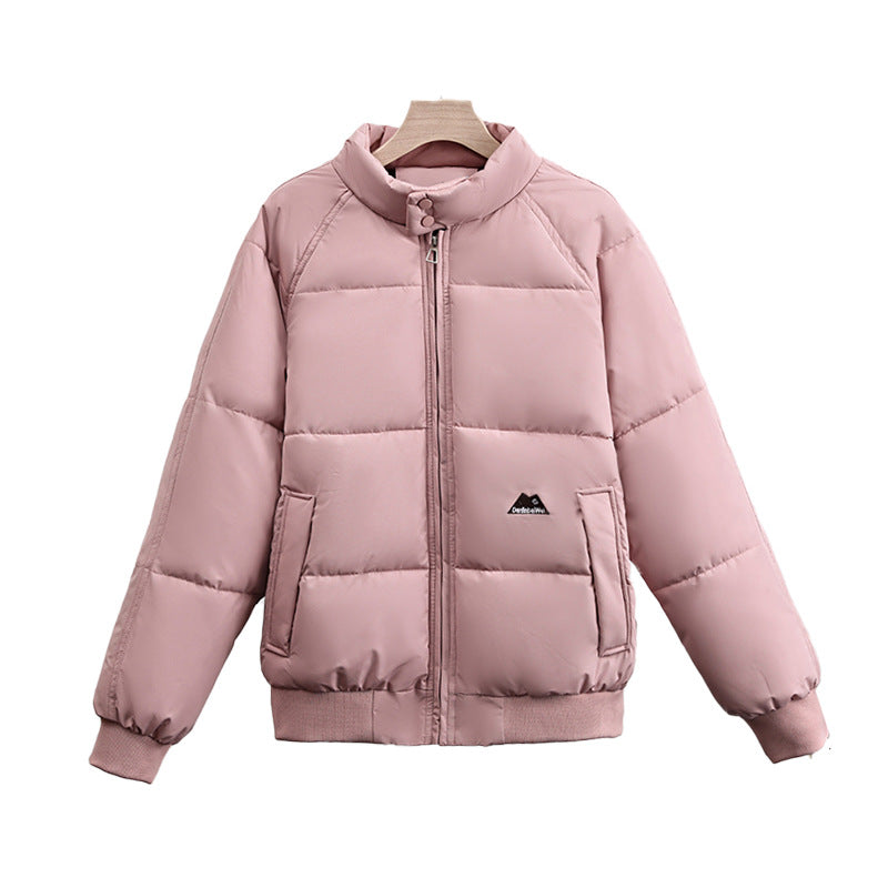 Kurze Steppjacke mit Stehkragen und Reißverschluss