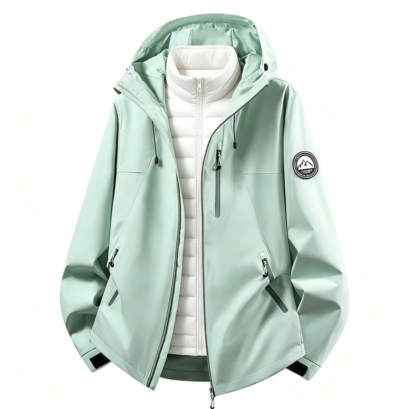 Uniseks 3-in-1-outdoorjas met afneembare binnenjas en capuchon
